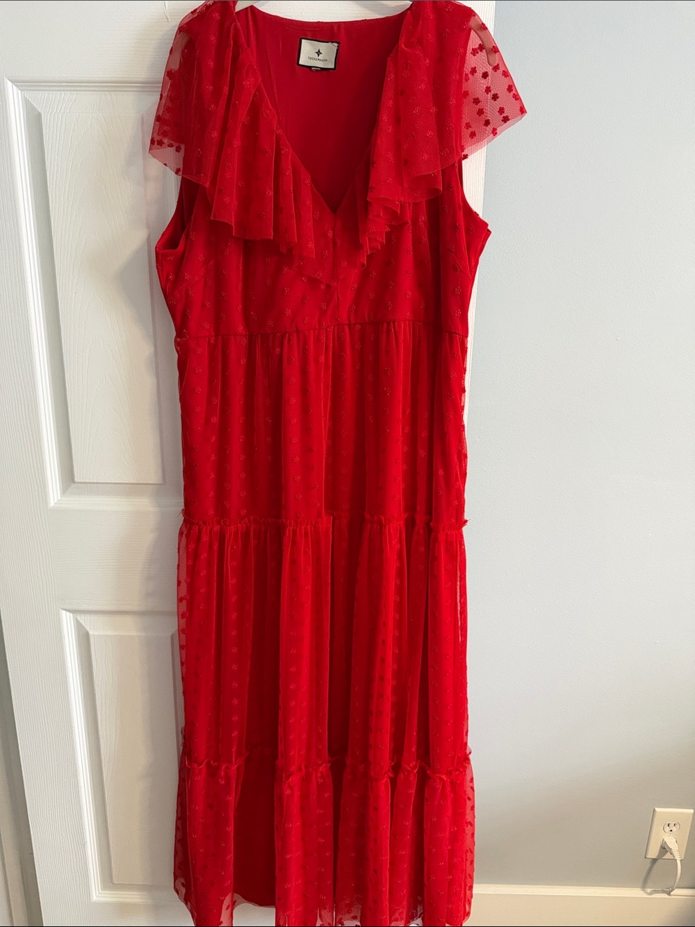 Tuckernuck Giselle Tulle Multi-Tier Red Dress - size XXL